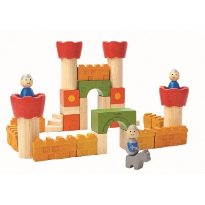 Set de construit cu piese din lemn, Castele si cetati, Plan Toys